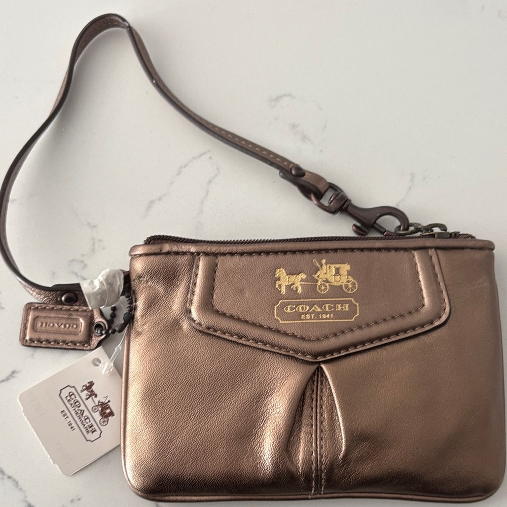 Coach Metallic Bronze Wristlet